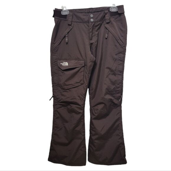 The North Face Womens HyVent Ski insulated snow board Pants EUC XS Brown - Picture 1 of 11